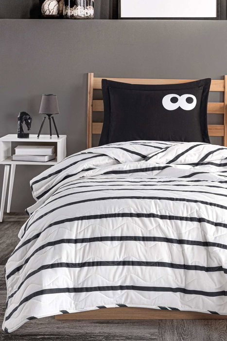 L'essentiel linge de maison Juego de Cubre Cama Individual Funny - Black L'essentiel linge de maison Juego de Cubre Cama Individual Funny - Black